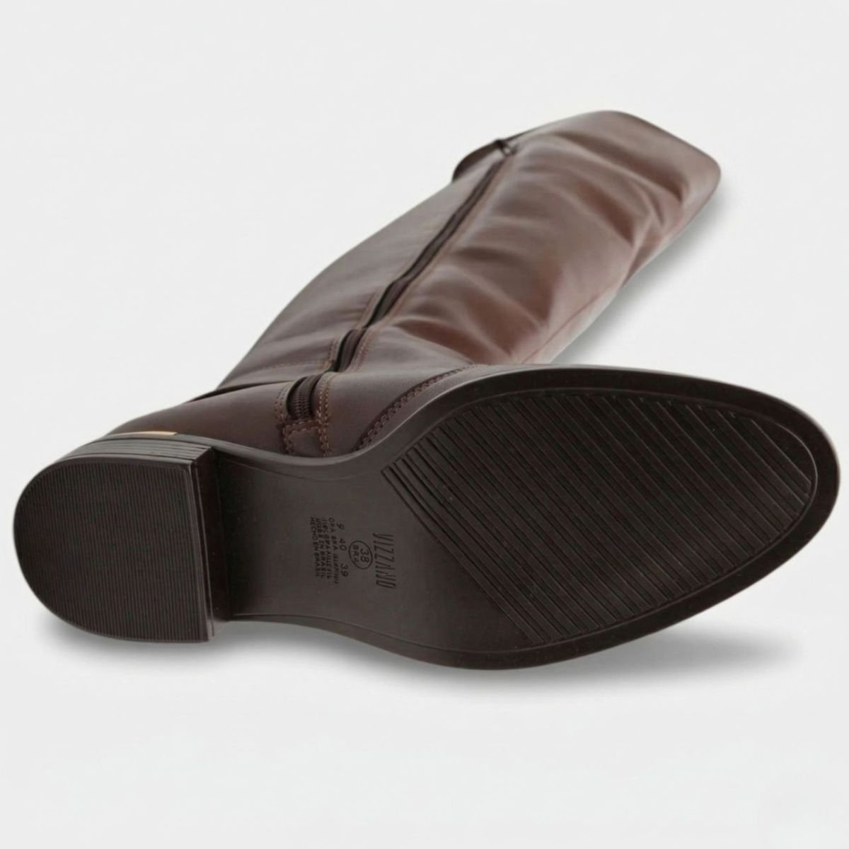 Bota Montaria Vizzano Fivela Cano Alto Feminina - Marrom Cinza 5