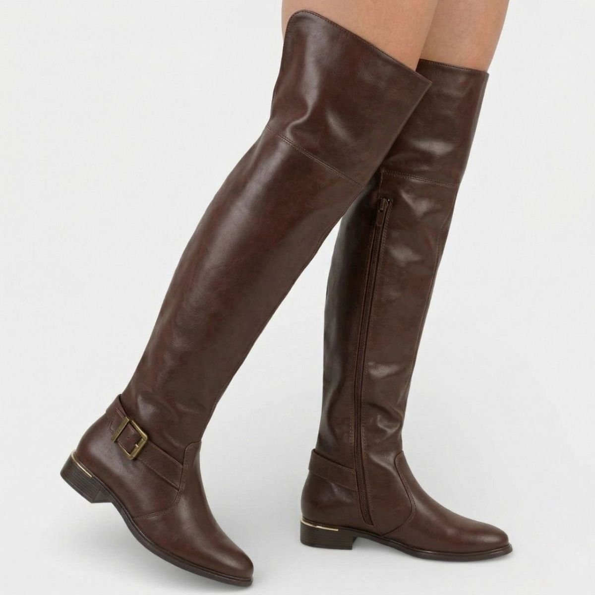 Bota Montaria Vizzano Fivela Cano Alto Feminina - Marrom Cinza 6