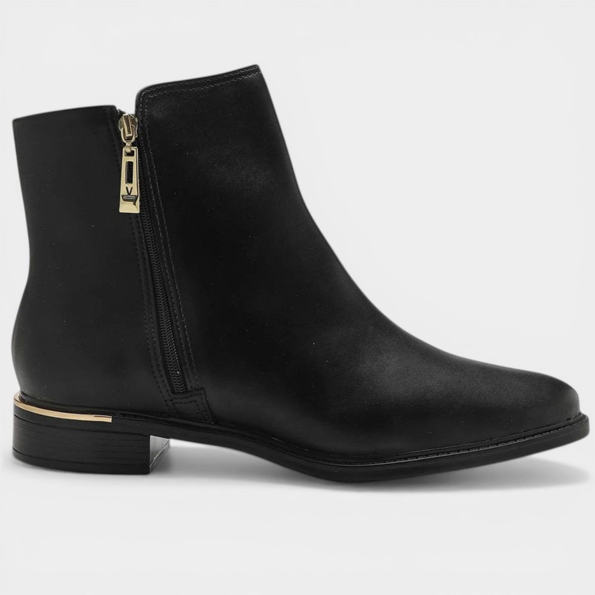 Bota Vizzano Cano Baixo Feminina - Preto Preto 2