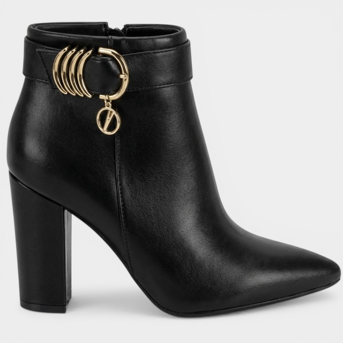 Bota Vizzano Fivela Adorno Cano Baixo Feminina - Preto Cinza 2