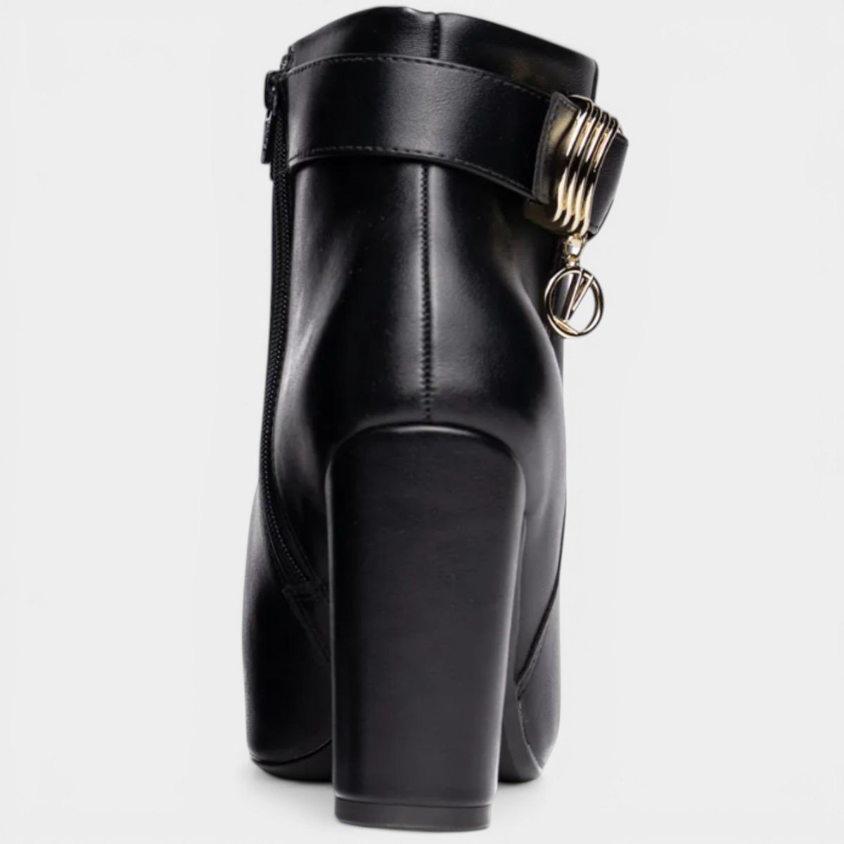 Bota Vizzano Fivela Adorno Cano Baixo Feminina - Preto Cinza 3