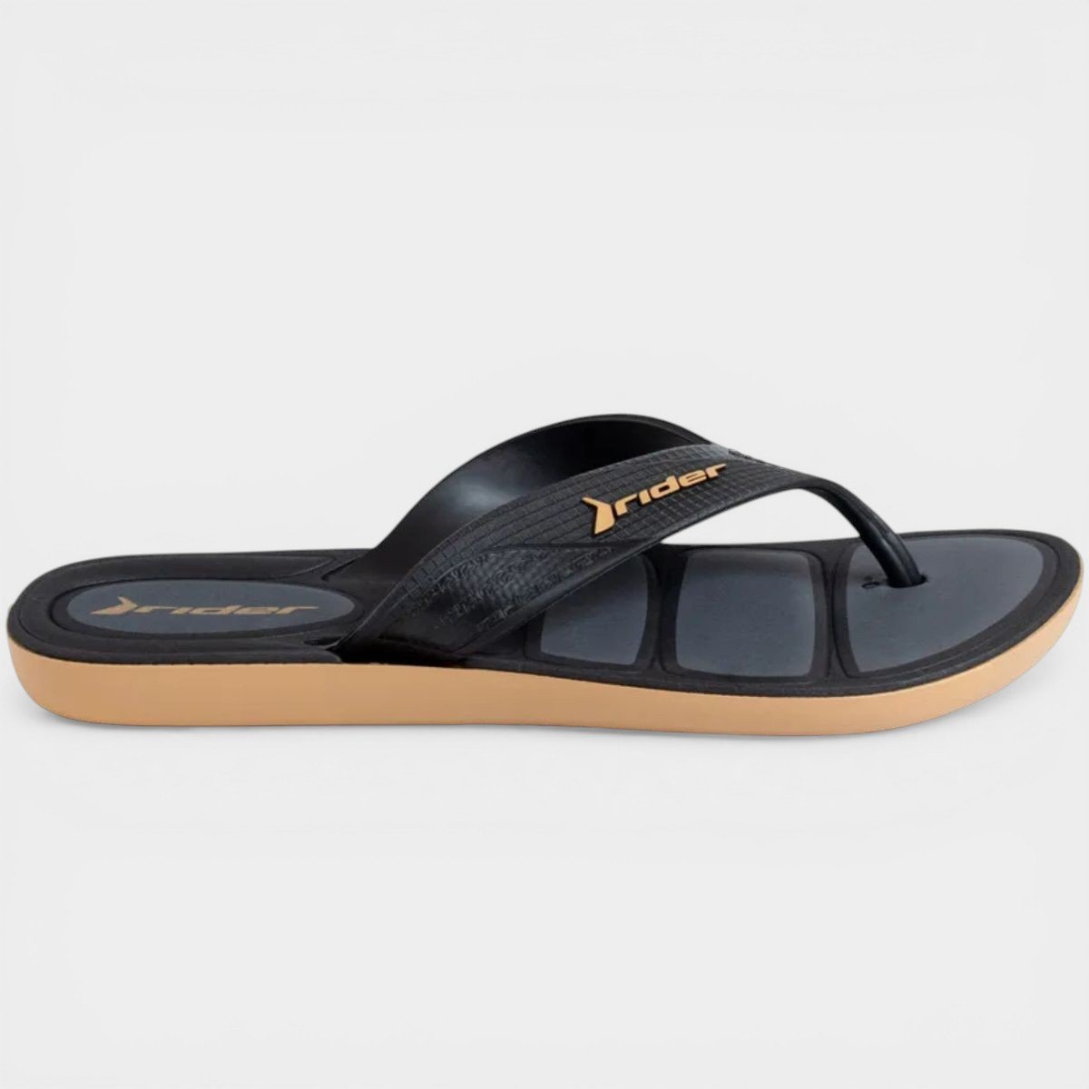 Chinelo Rider Pulse II Masculino - Preto e Bege Cinza 2