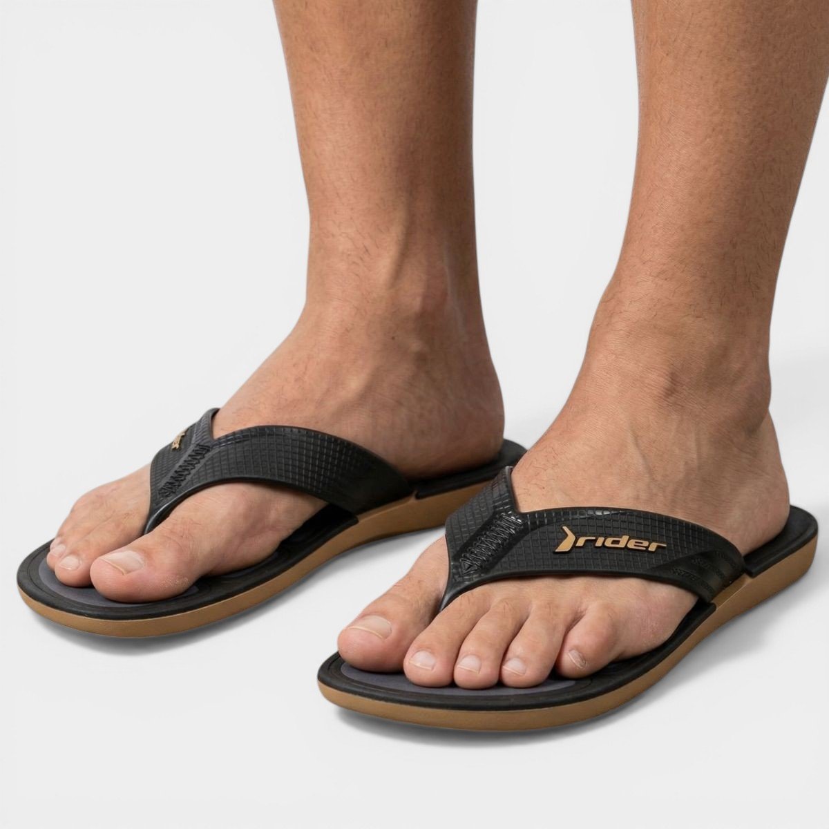 Chinelo Rider Pulse II Masculino - Preto e Bege Cinza 5