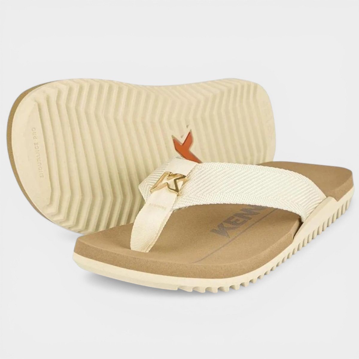Sandália Kenner NK6 Gold Masculino - Off White e Bege