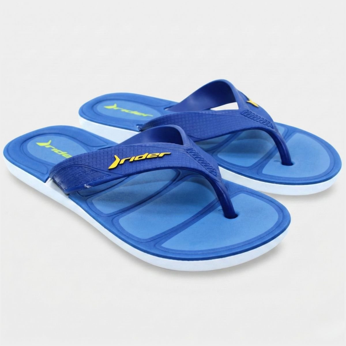 Chinelo Rider Pulse II Masculino - Azul e Amarelo Cinza 2