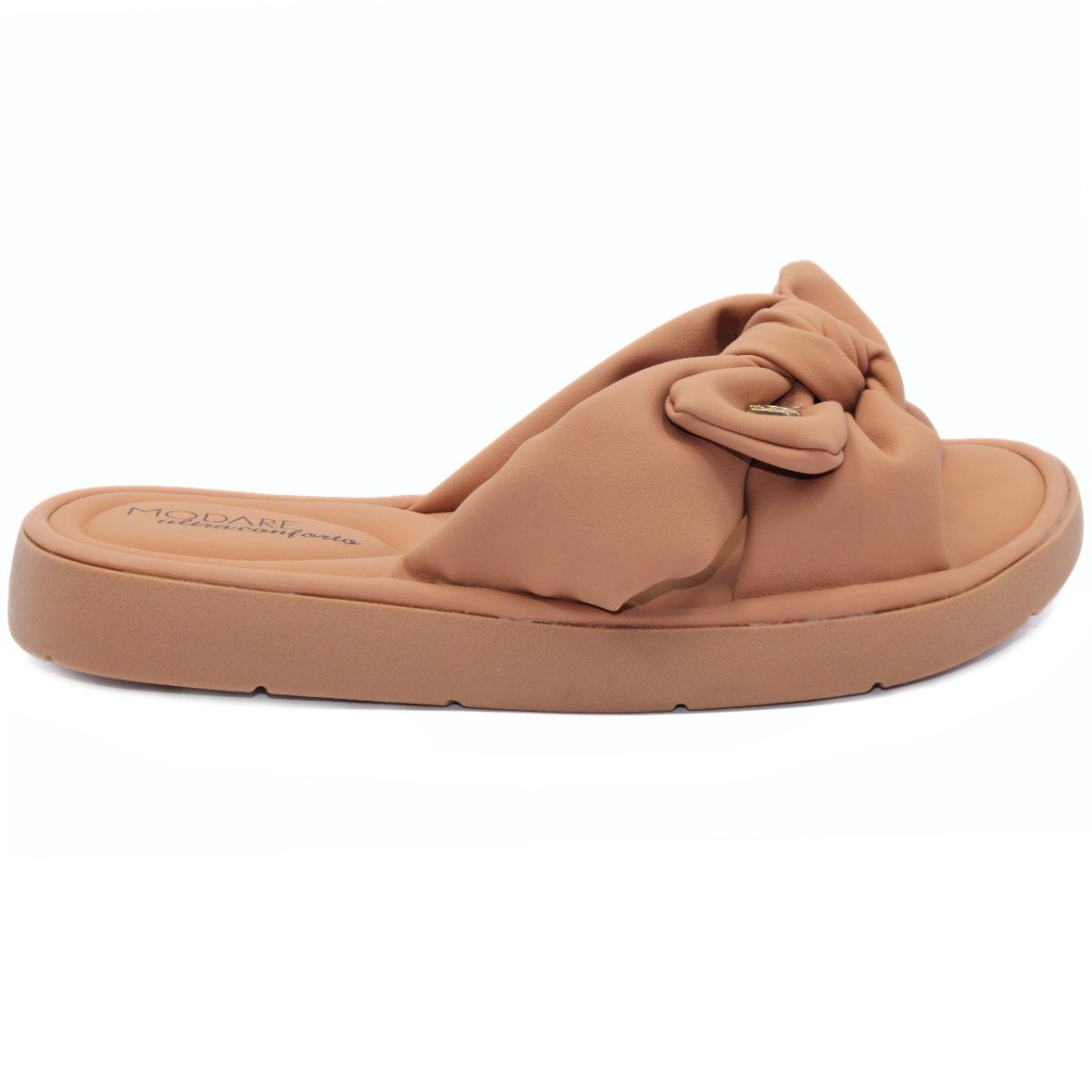 Chinelo Modare Ultraconforto Ortopédico Laço Feminino - Marrom Cinza 2