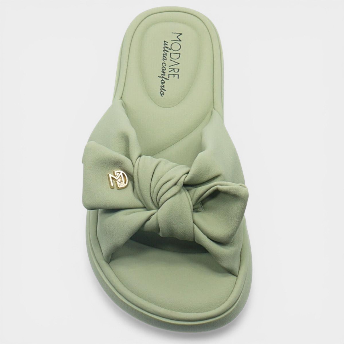 Chinelo Modare Ultraconforto Ortopédico Laço Feminino - Verde Cinza 3