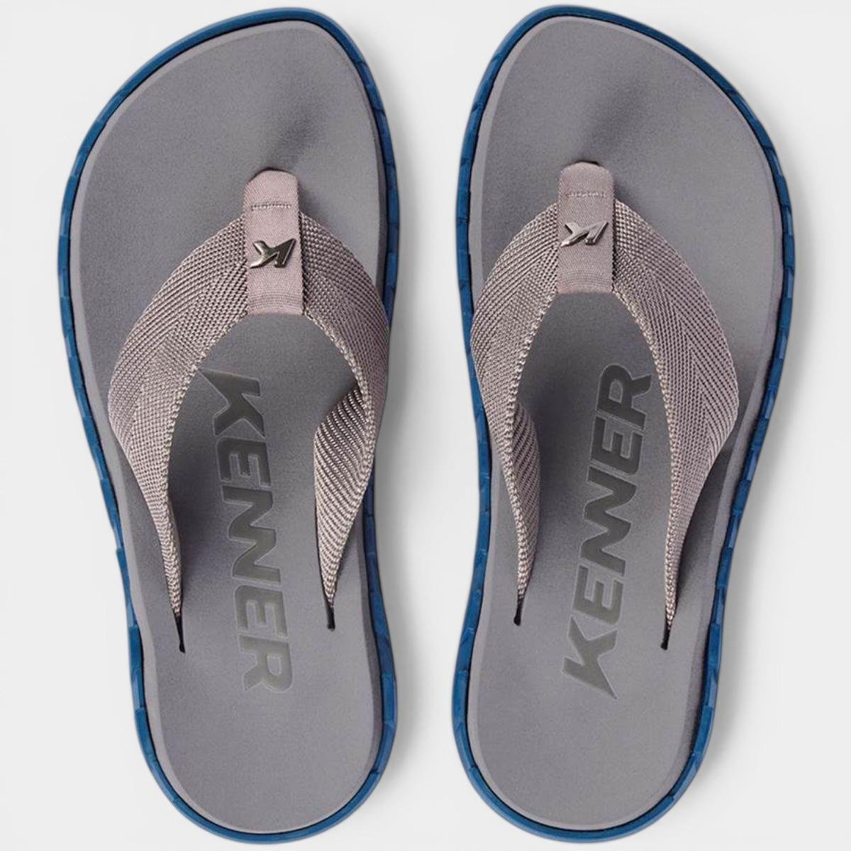 Chinelo Kenner Megah Masculino - Cinza e Azul Escuro Cinza 2