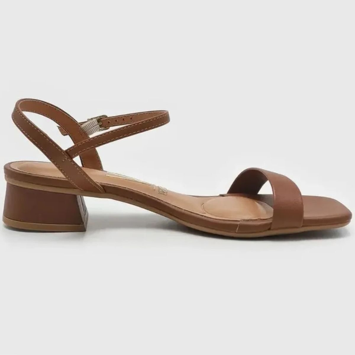 Sandália Vizzano Salto Bloco Baixo Casual Feminina - Marrom Cinza 4