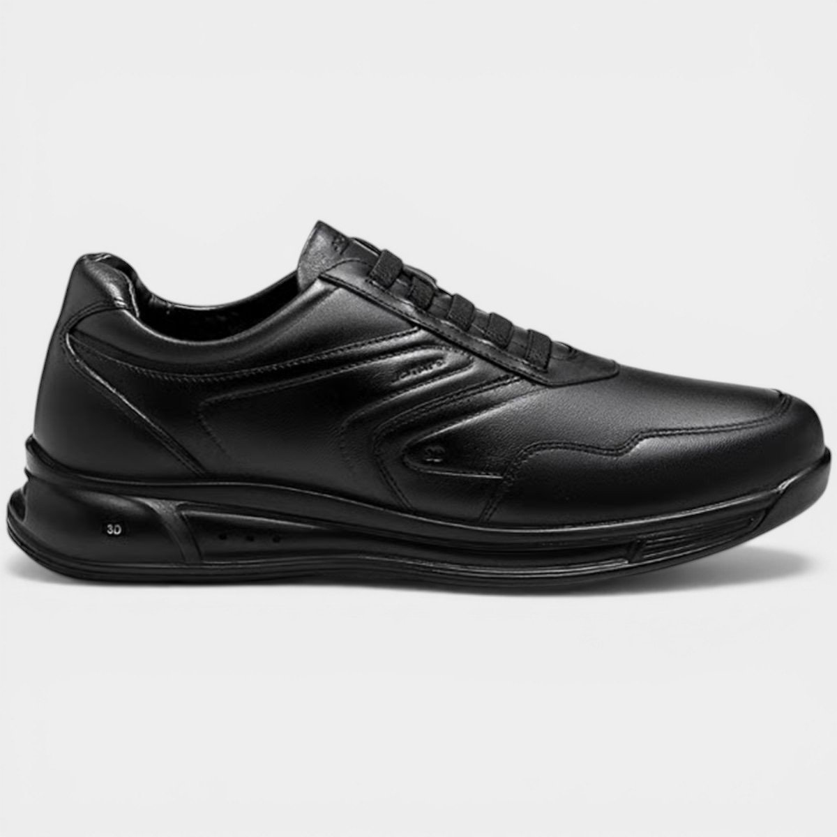 Sapatênis Jota Pe Couro 3D Evolution Masculino - Preto Cinza 2