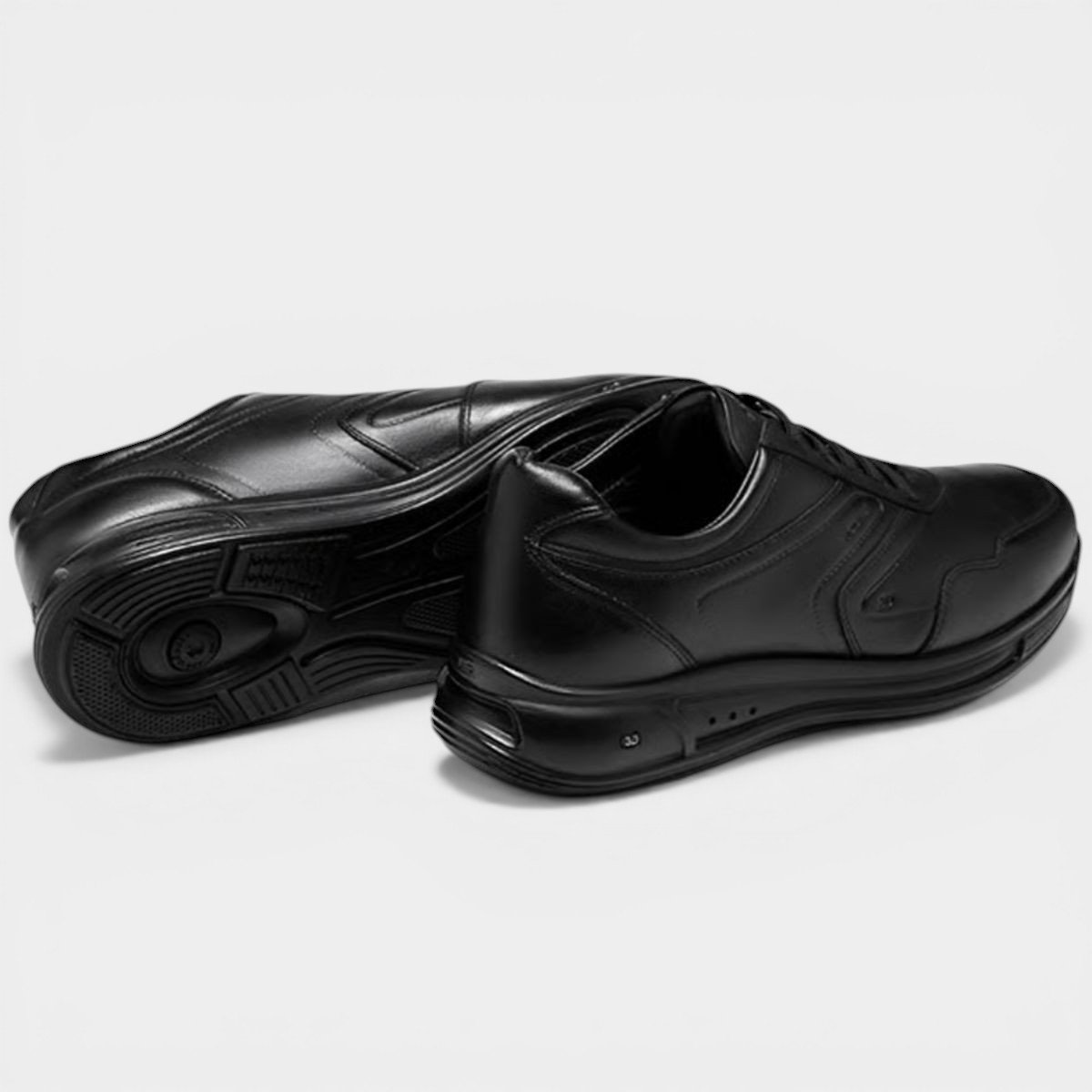 Sapatênis Jota Pe Couro 3D Evolution Masculino - Preto Cinza 4