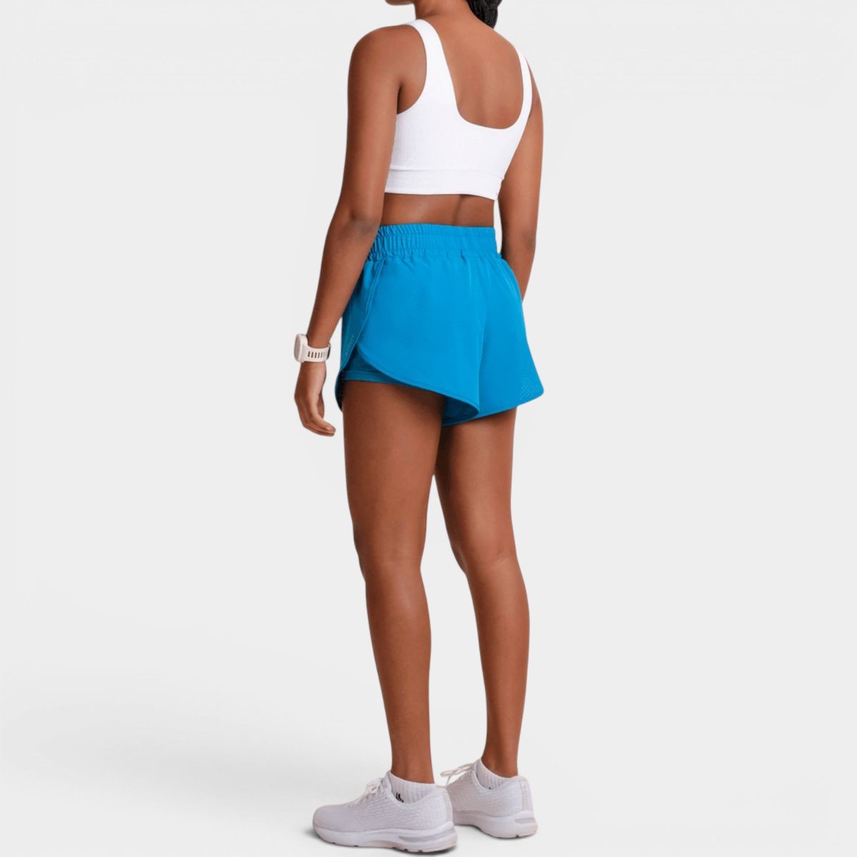 Short Lupo LSport AF Duplo Running Feminino - Azul Claro Cinza 2