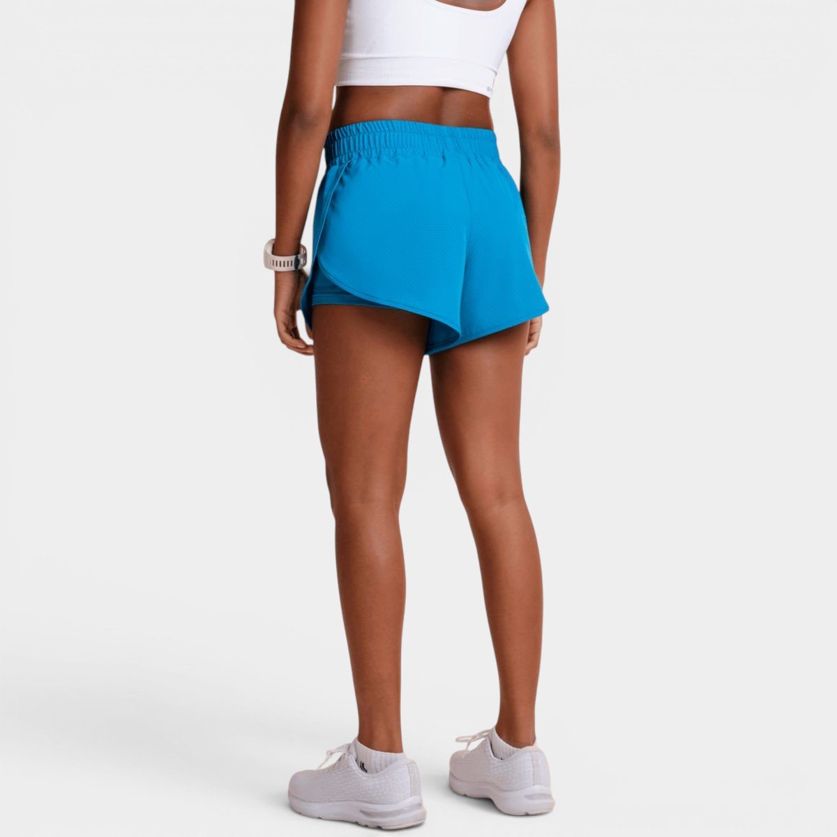 Short Lupo LSport AF Duplo Running Feminino - Azul Claro Cinza 4