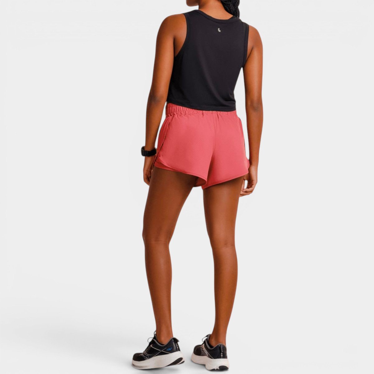 Short Lupo LSport AF Duplo Running Feminino - Vermelho Cinza 2