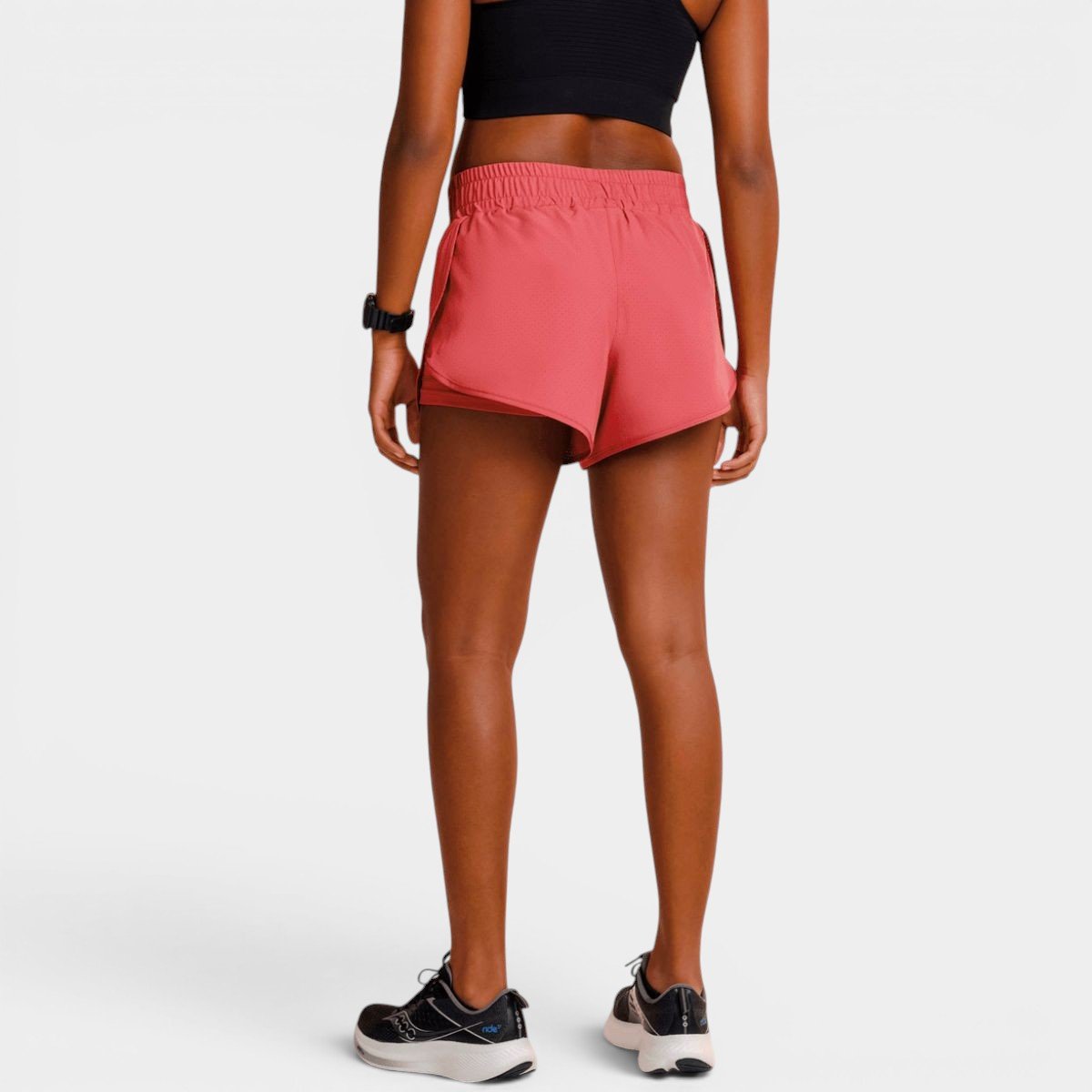 Short Lupo LSport AF Duplo Running Feminino - Vermelho Cinza 4