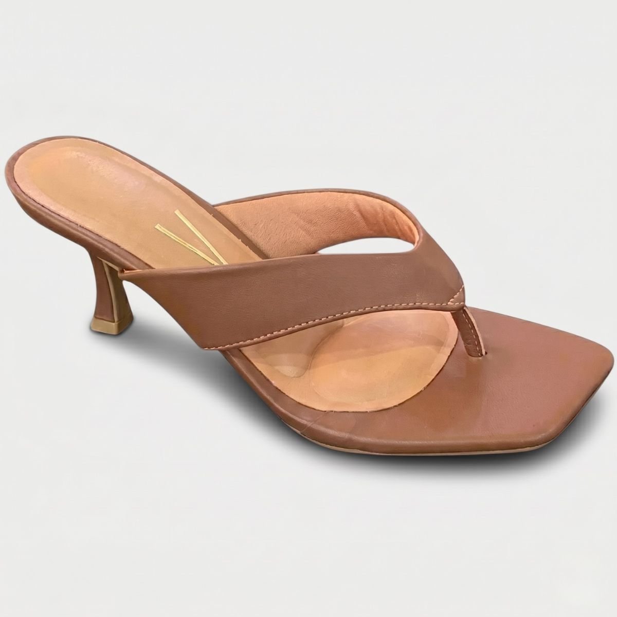 Tamanco Vizzano Salto Baixo Feminino - Marrom