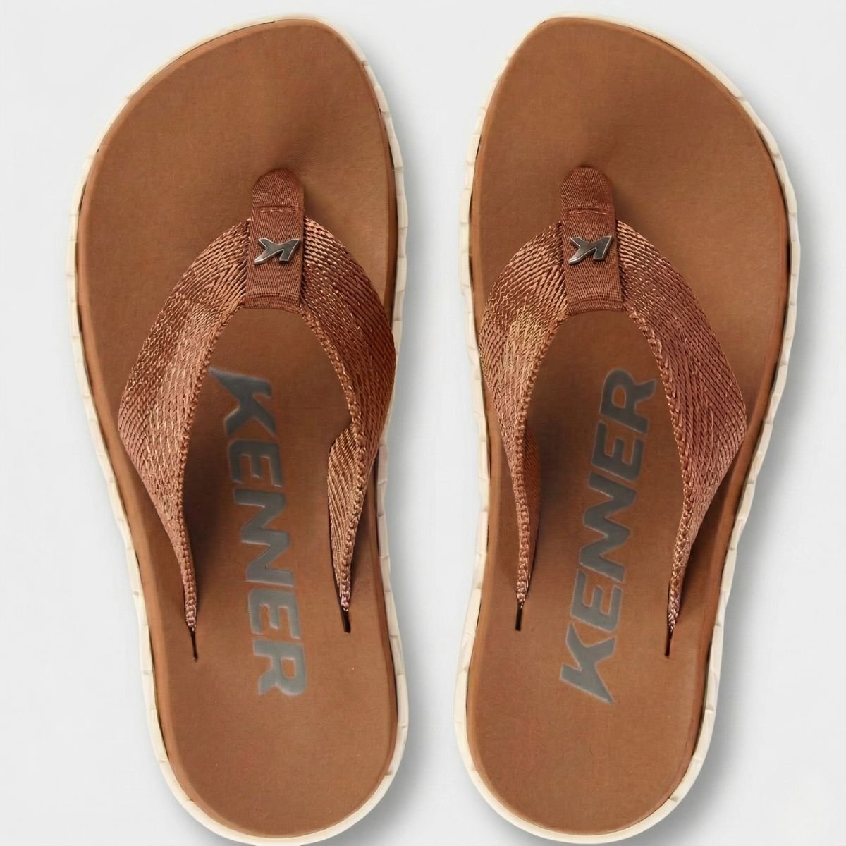 Chinelo Kenner Megah Masculino - Marrom Cinza 2