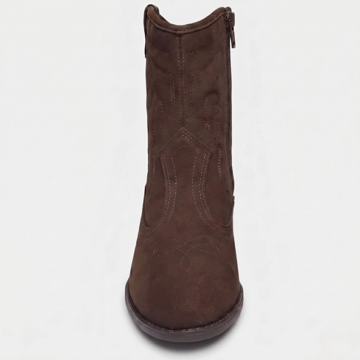 Bota Moleca Cano Curto Feminina - Marrom Escuro Cinza 3