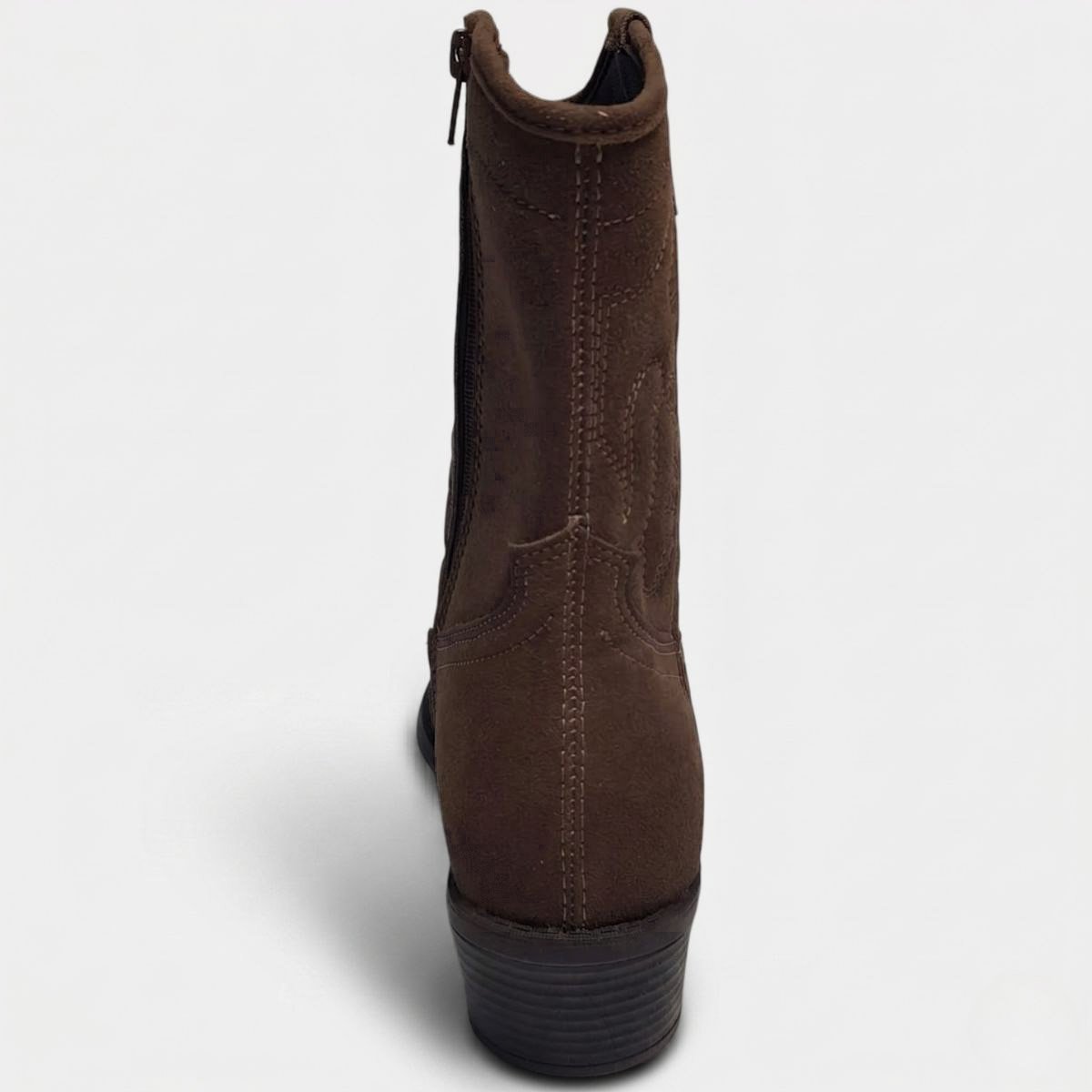Bota Moleca Cano Curto Feminina - Marrom Escuro Cinza 4