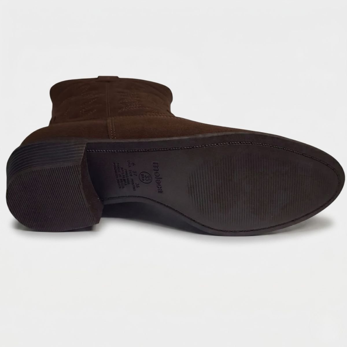 Bota Moleca Cano Curto Feminina - Marrom Escuro Cinza 5
