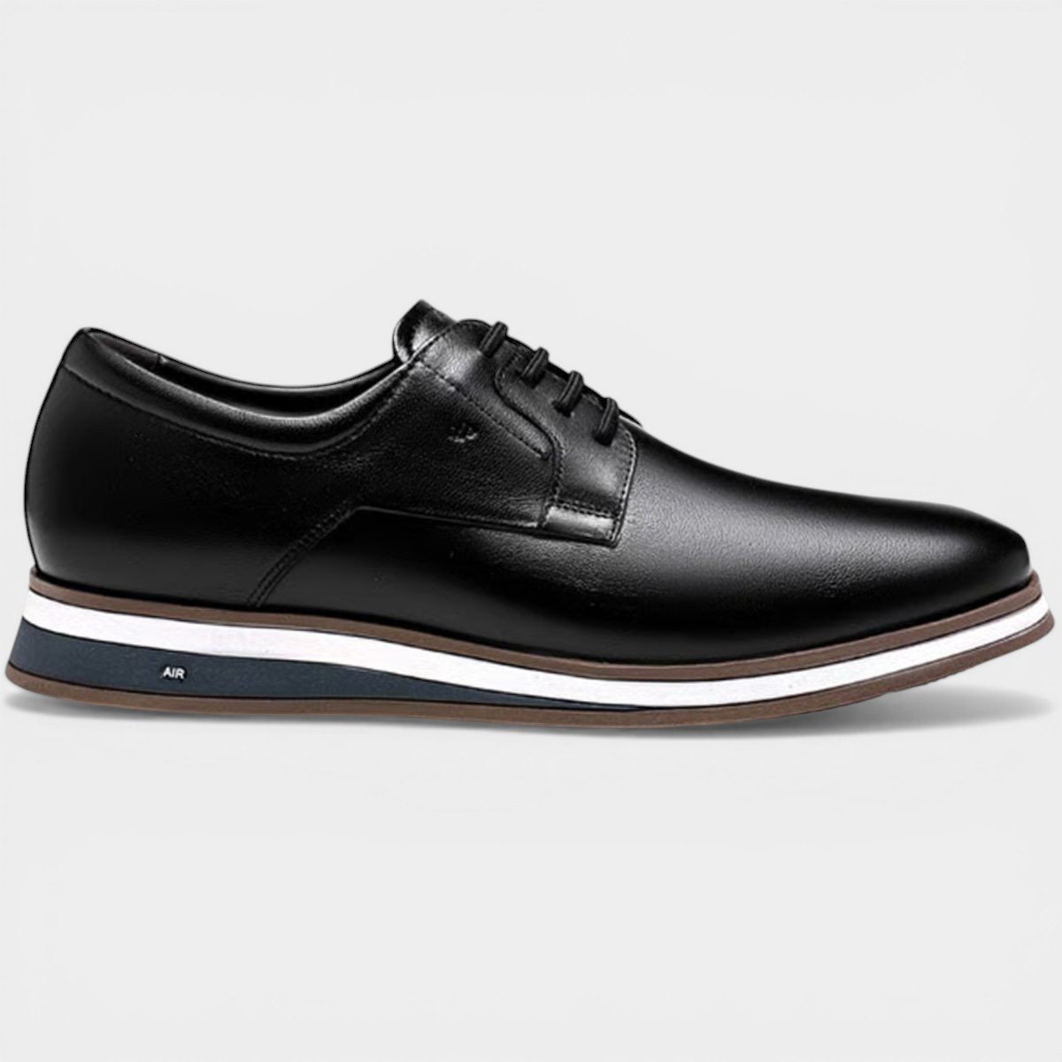 Sapato Jota Pe Couro Air Navagio Masculino - Preto Preto 2