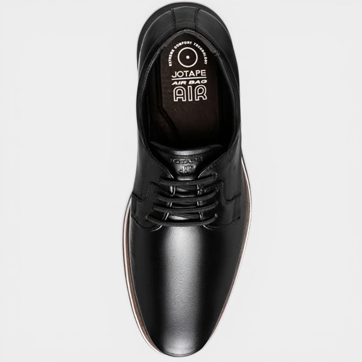 Sapato Jota Pe Couro Air Navagio Masculino - Preto Preto 3