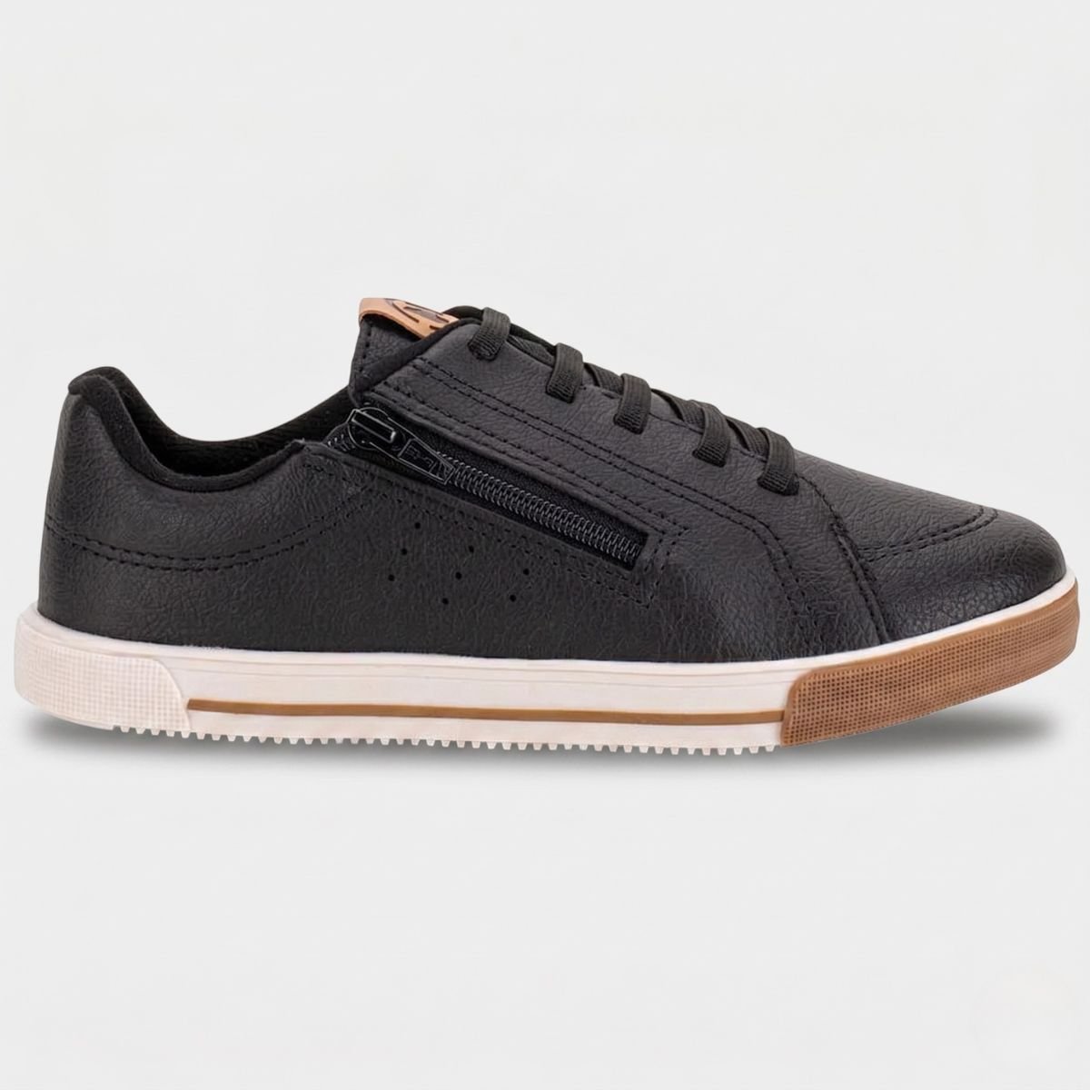 Tênis Infantil Molekinho Zíper Lateral Menino - Preto Cinza 2