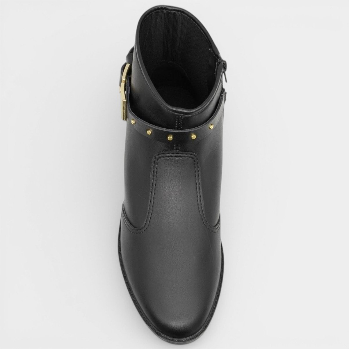 Bota Moleca Cano Extra Curto Fivela Feminina - Preto Cinza 3