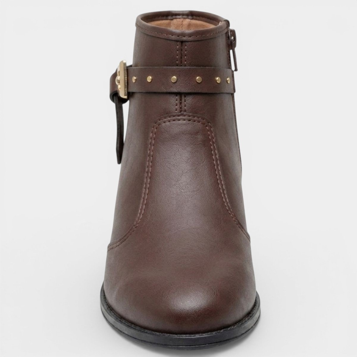 Bota Moleca Cano Extra Curto Fivela Feminina - Marrom Marrom 3