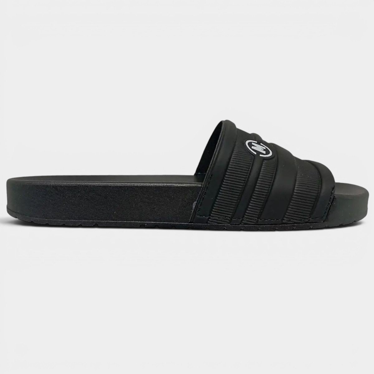 Chinelo Slide Molekinho Infantil Logo - Preto Preto 2