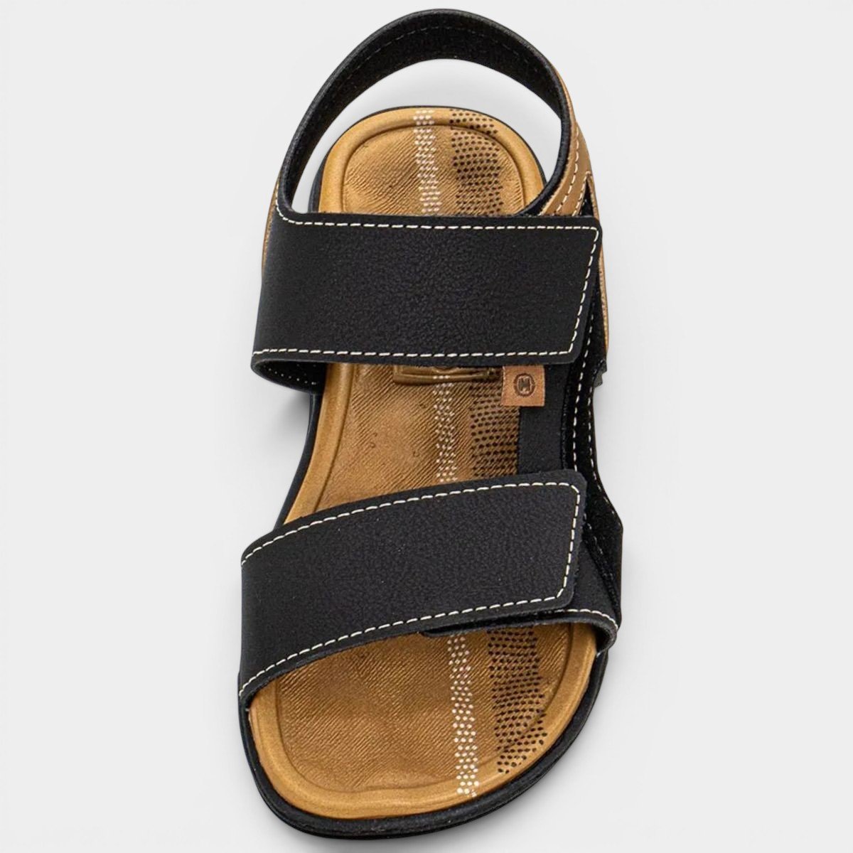 Sandália Molekinho Camurça Velcro Menino - Preto e Caramelo Cinza 3