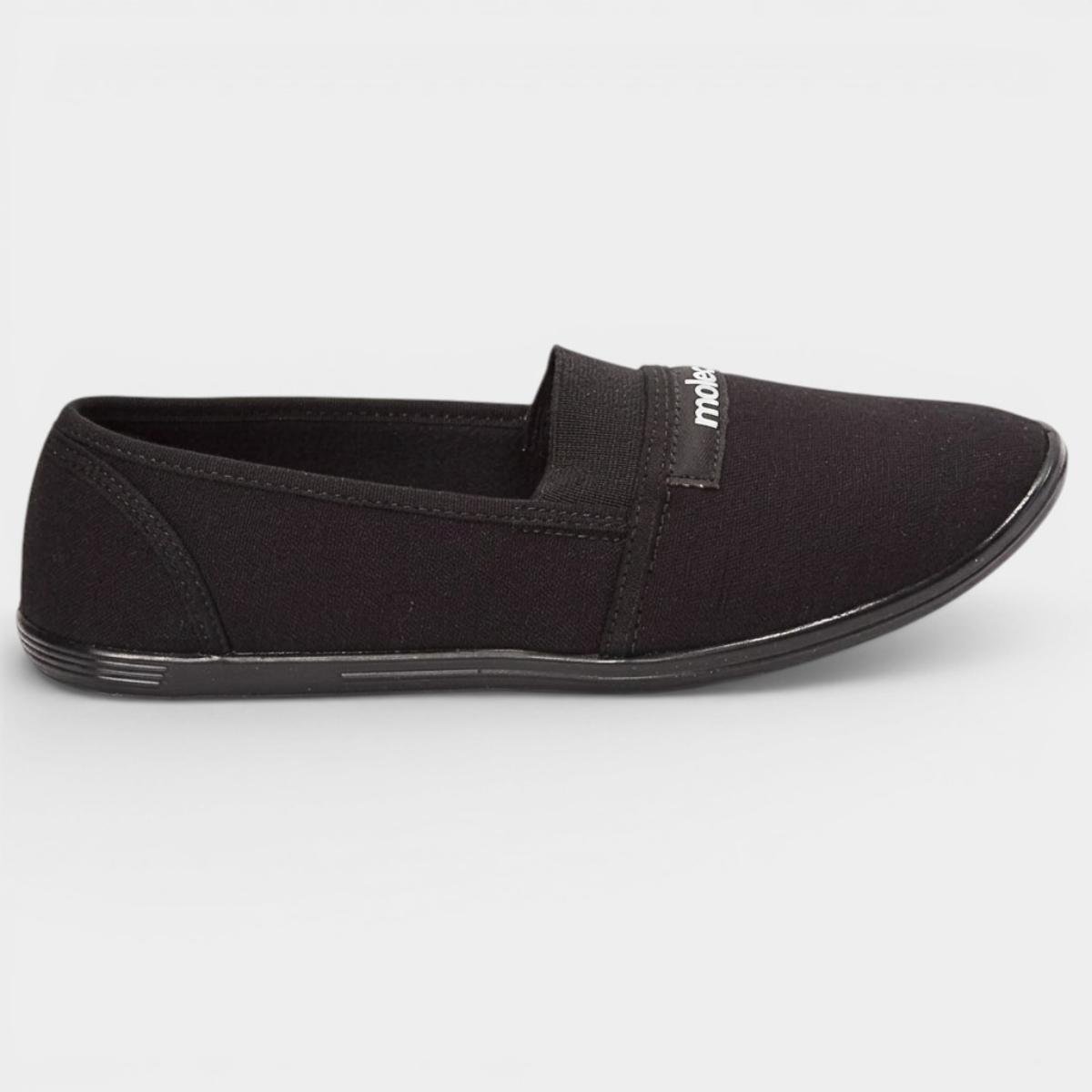 Alpargata Moleca Conforto Elastico Feminina - Preto Preto 2