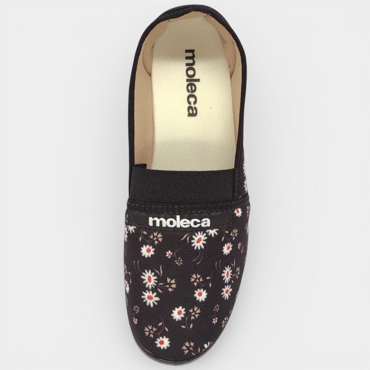 Alpargata Moleca Elastico Floral Feminina - Preto Preto 3