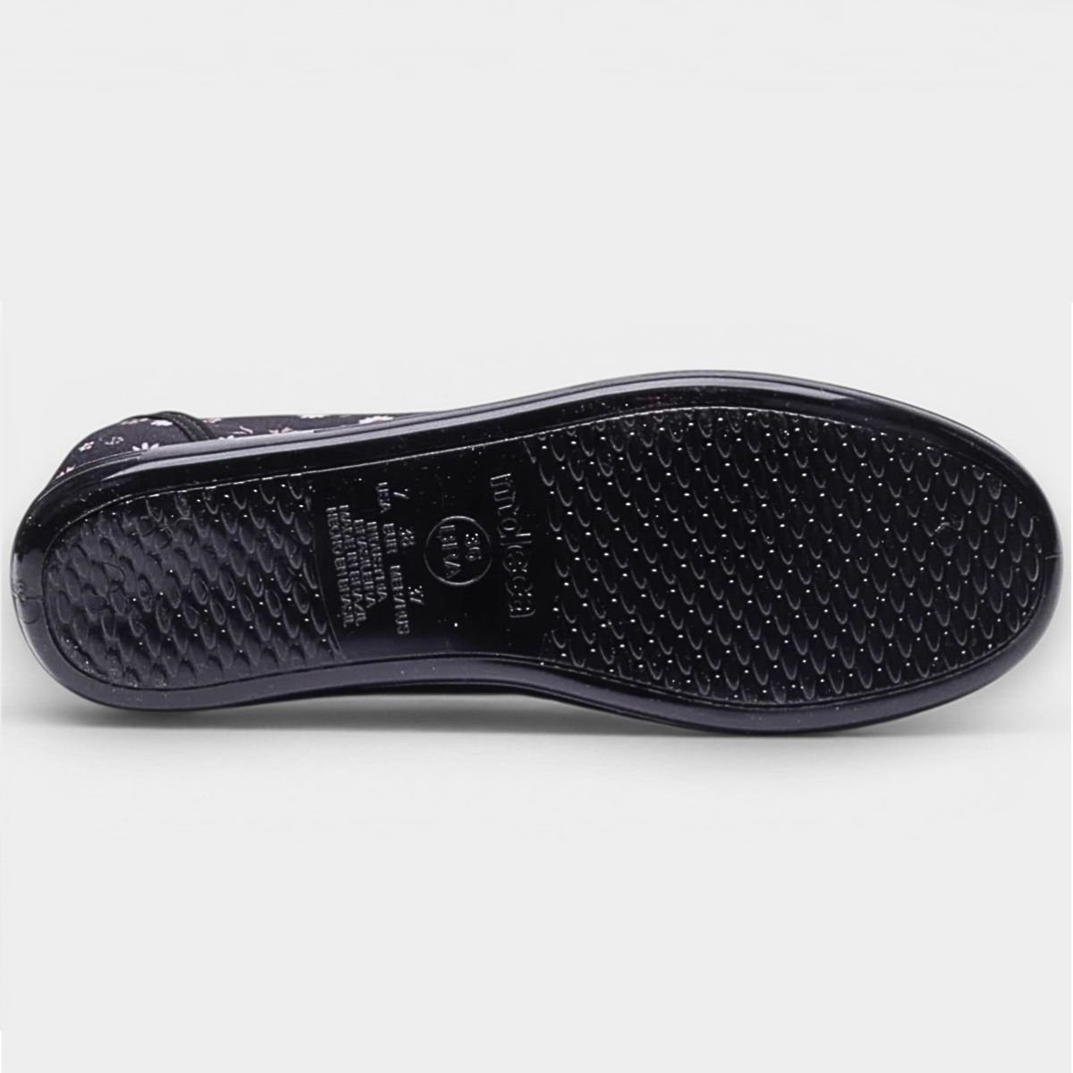 Alpargata Moleca Elastico Floral Feminina - Preto Preto 5
