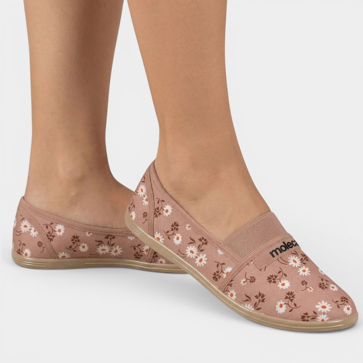 Alpargata Moleca Elastico Floral Feminina - Nude Nude 6