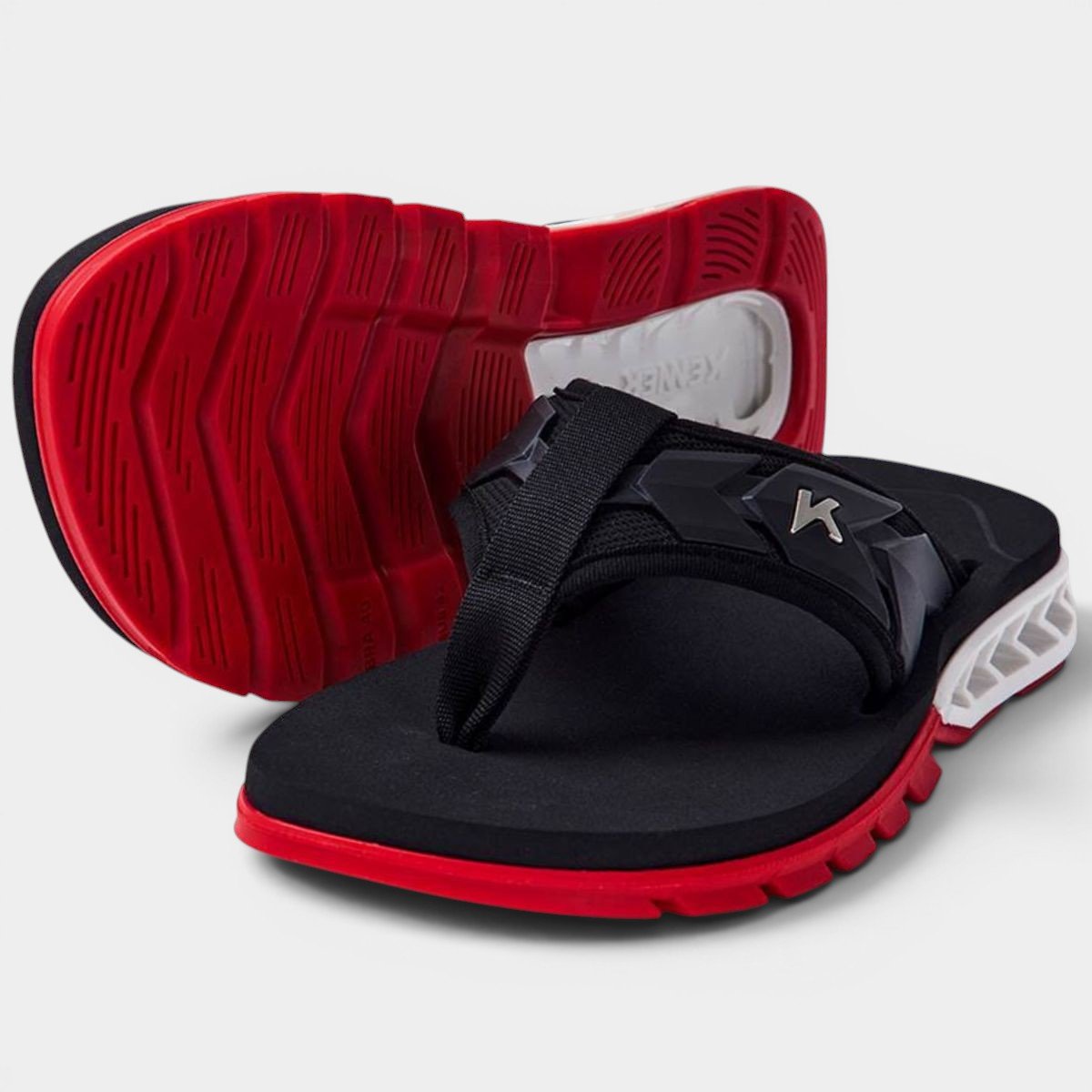 Chinelo Kenner Rakka Ultra Force Masculino - Preto e Vermelho