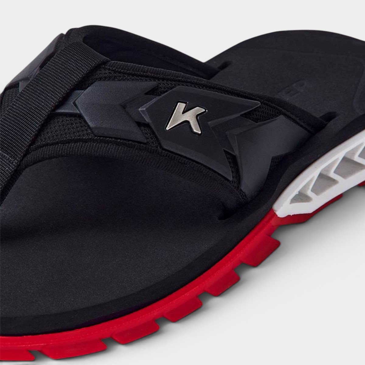 Chinelo Kenner Rakka Ultra Force Masculino - Preto e Vermelho Cinza 4