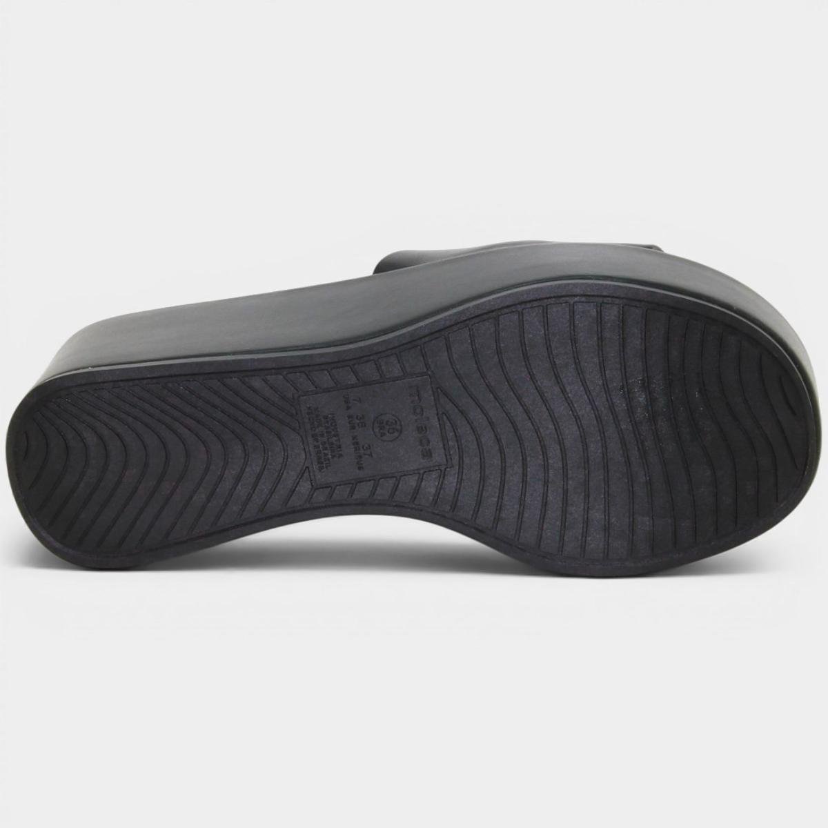 Tamanco Moleca Liso Plataforma Feminino - Preto Preto 5