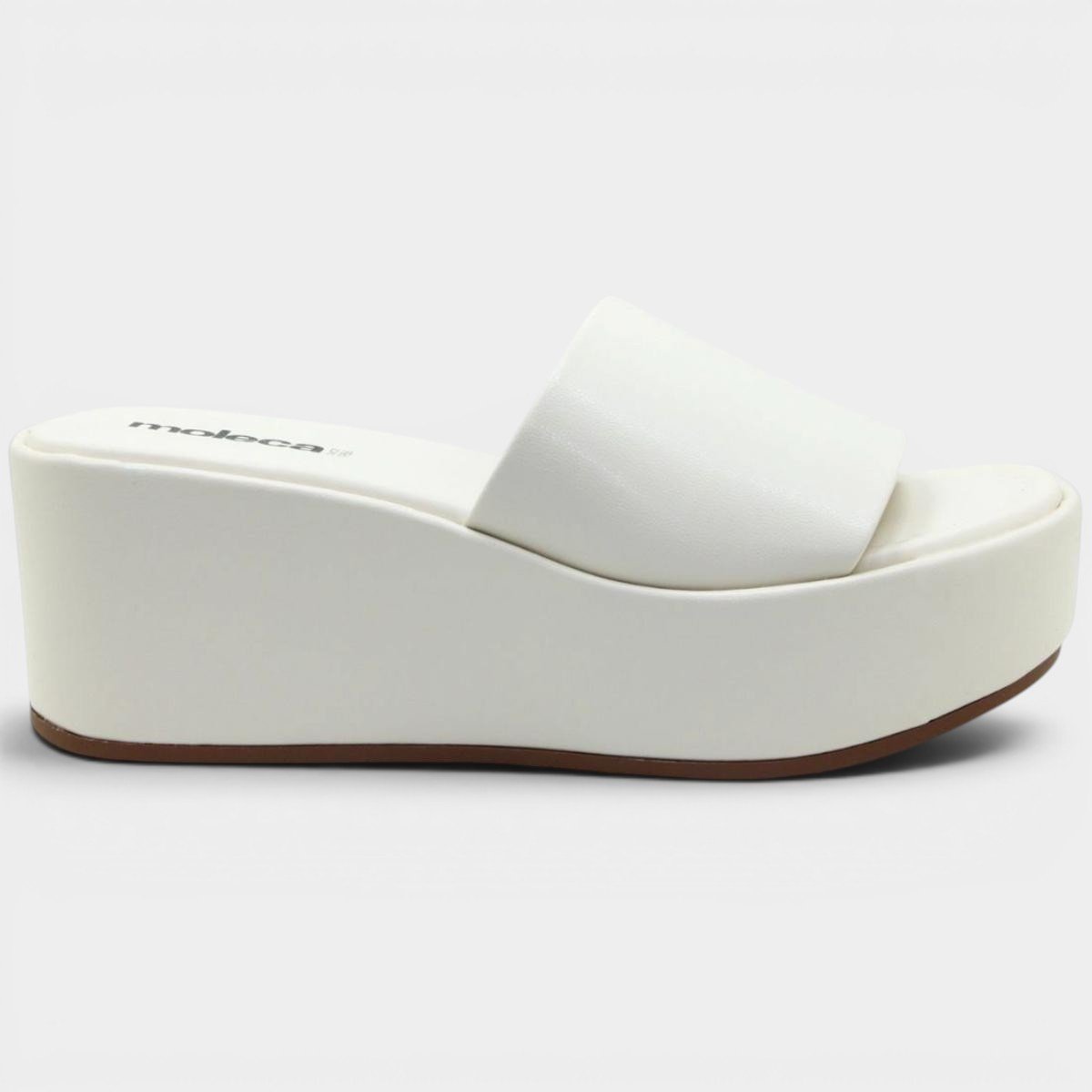 Tamanco Moleca Liso Plataforma Feminino - Branco Branco 2