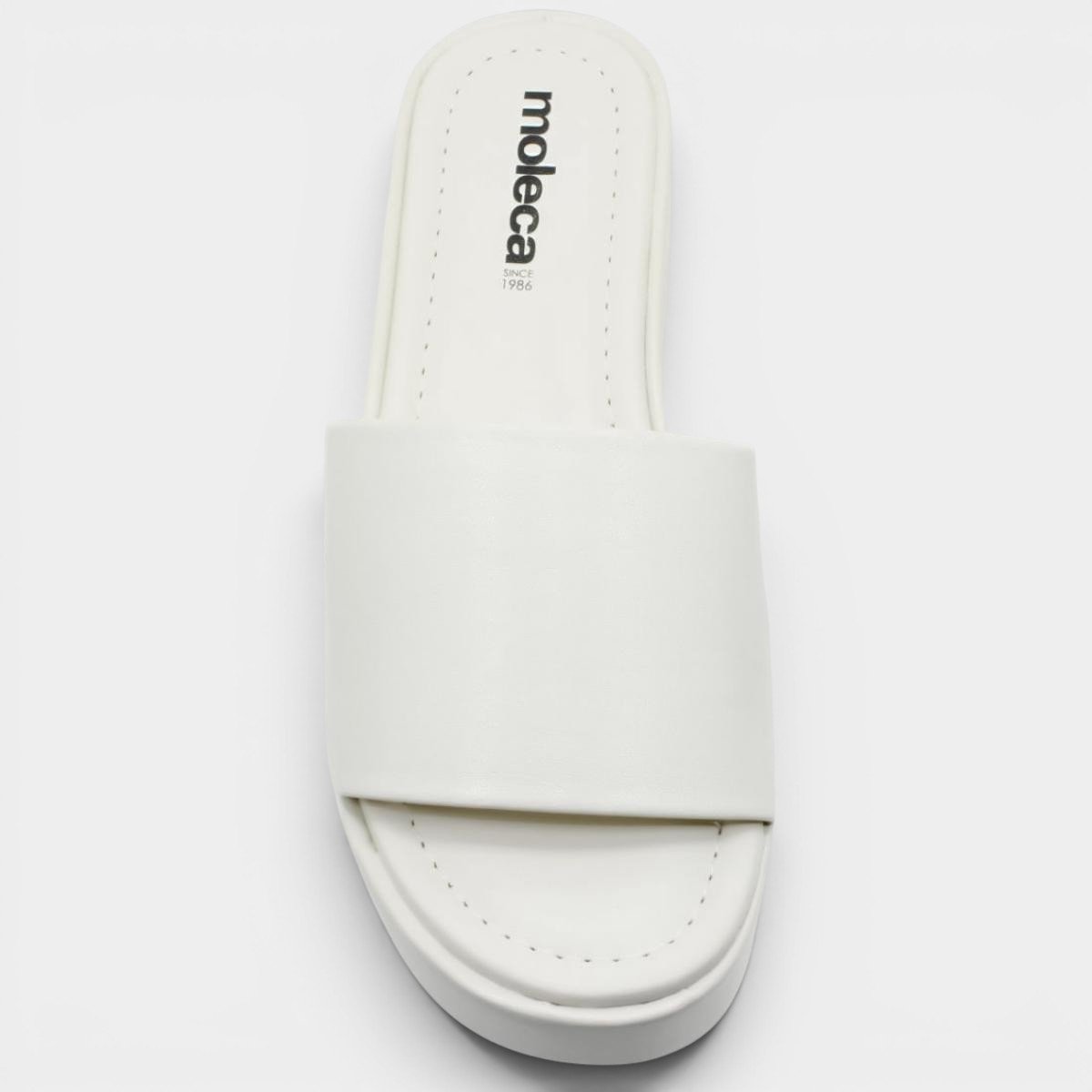 Tamanco Moleca Liso Plataforma Feminino - Branco Branco 3