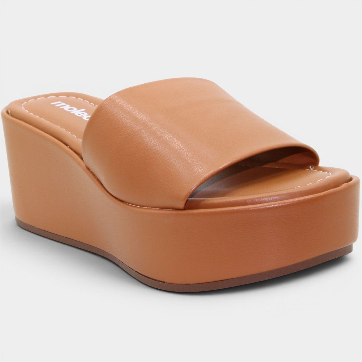 Tamanco Moleca Liso Plataforma Feminino - Nude