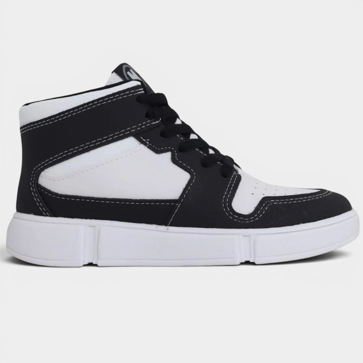Tênis Infantil Molekinho Casual Logo Menino - Branco e Preto Cinza 2