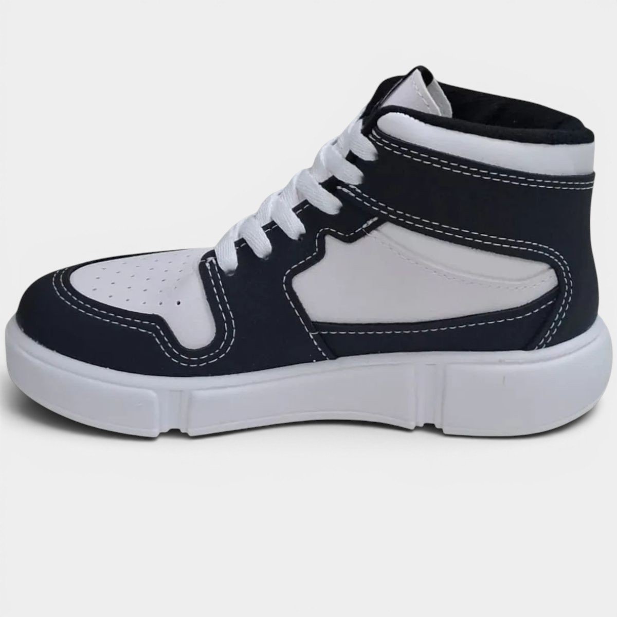 Tênis Infantil Molekinho Casual Logo Menino - Branco e Preto Cinza 4