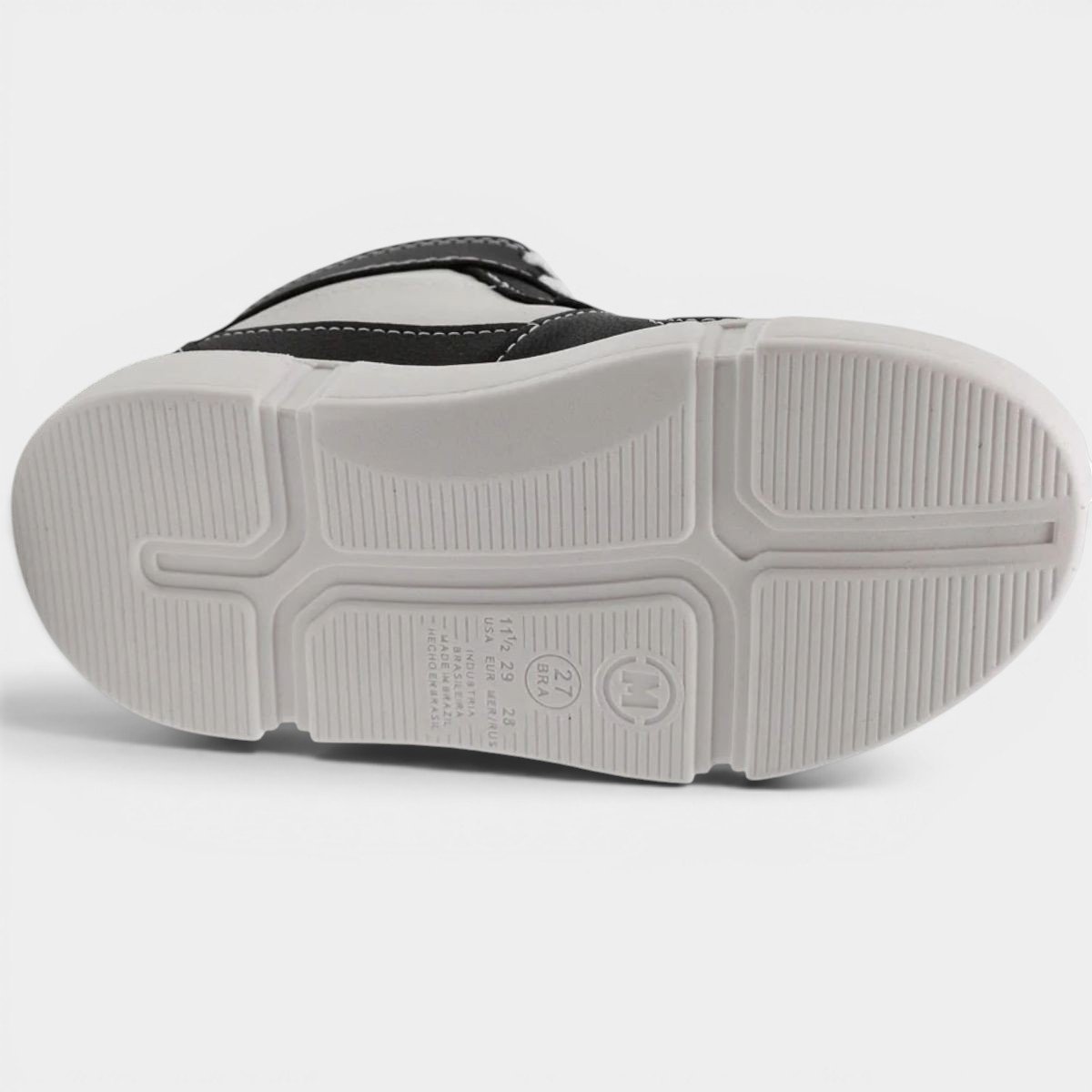 Tênis Infantil Molekinho Casual Logo Menino - Branco e Preto Cinza 5