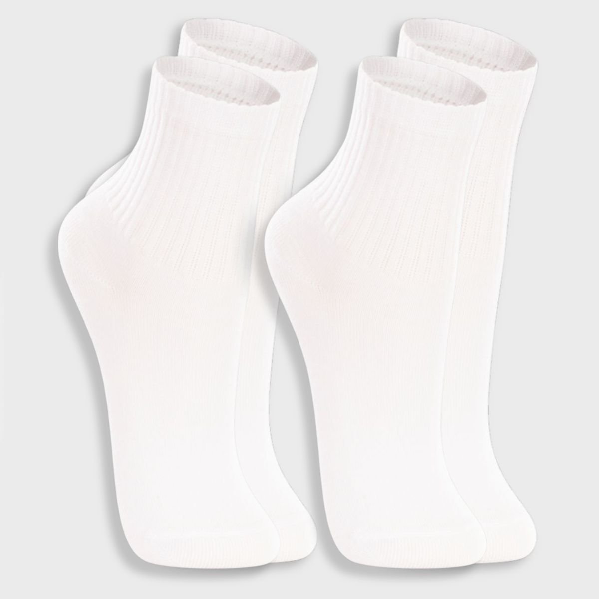 Kit 2 Pares Meia Lupo Cano Médio Infantil - Branco Cinza 2