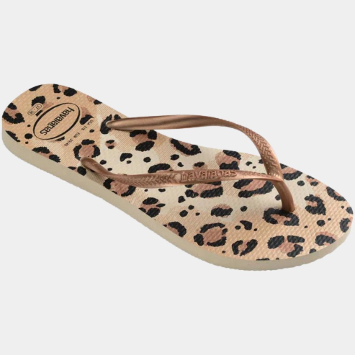 Chinelo Havaianas Slim Animals Feminino - Marrom Claro Cinza 2