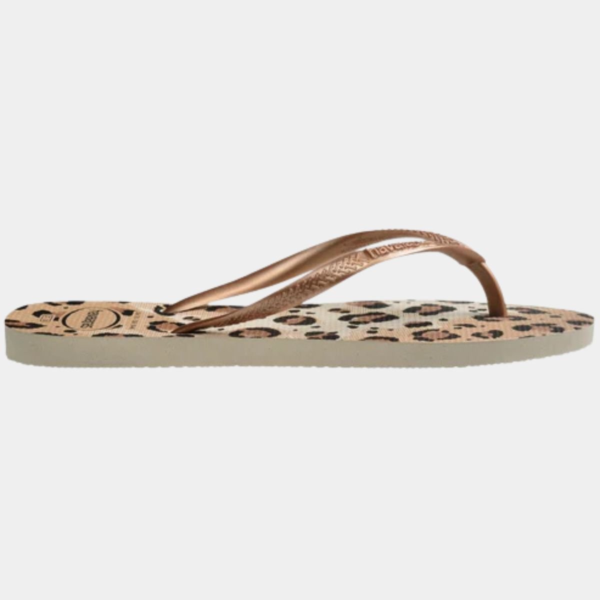 Chinelo Havaianas Slim Animals Feminino - Marrom Claro Cinza 3