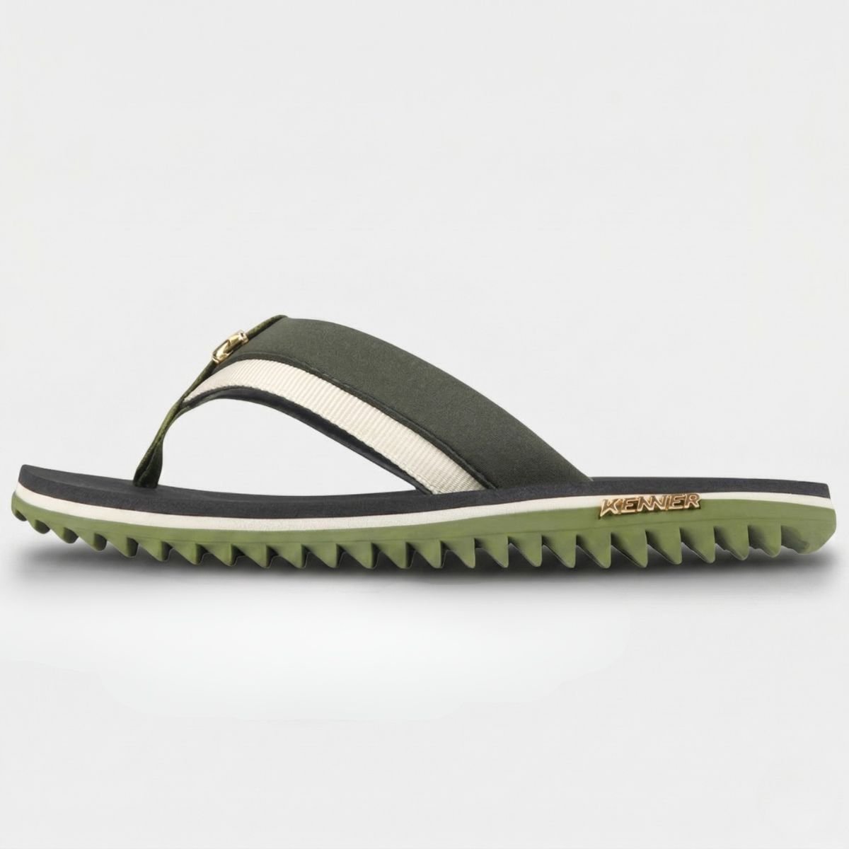 Chinelo Kenner Kivah Colors Masculino - Preto e Verde Cinza 3