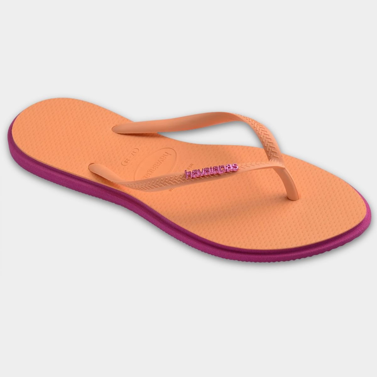 Chinelo Havaianas Slim Point Feminino - Laranja e Roxo Cinza 2