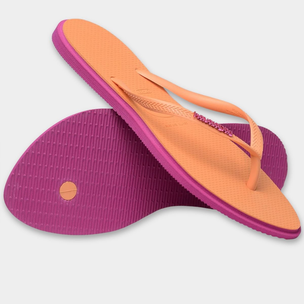 Chinelo Havaianas Slim Point Feminino - Laranja e Roxo Cinza 4